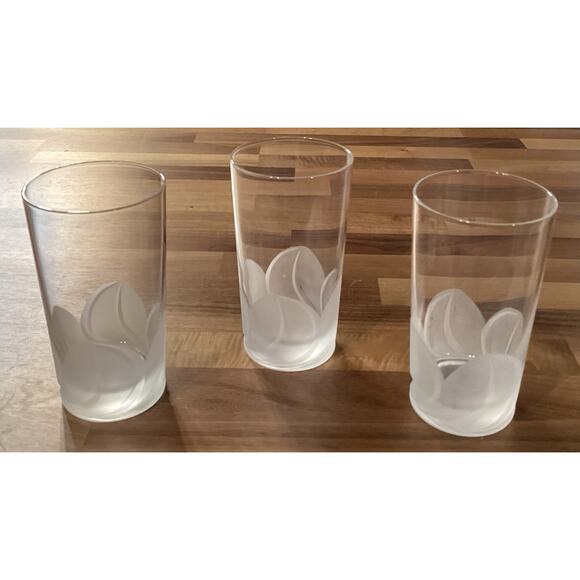 3 Cristal D'Arques Durand Highball Glasses Set Elegant Frosted Drink Tumblers - Picture 6 of 10